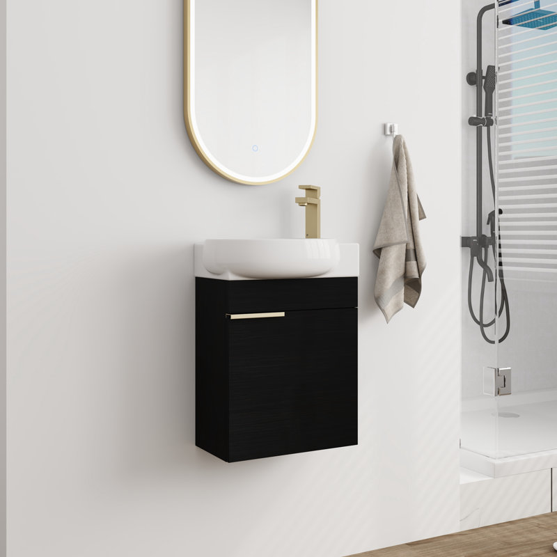 Glendi 16'' Single Bathroom Vanity with Ceramic Top
