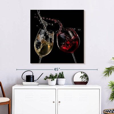 Red And White Wine Splash Canvas Print