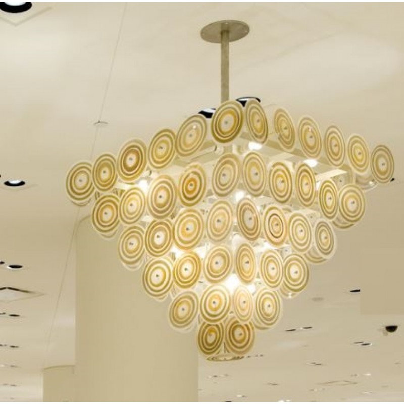 Murana 8 - Light Steel Novelty Chandelier, Polished Stainless Steel, Milky White, 28" H x 24" W x 24" D
