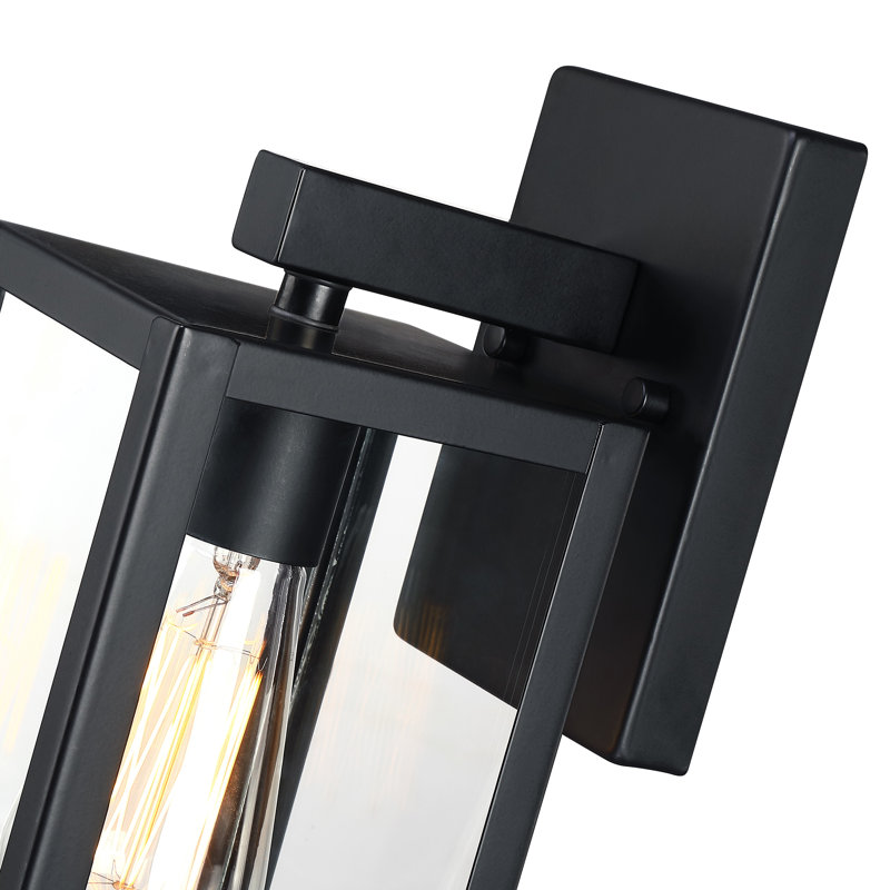 1-Light Outdoor Wall Lantern Sconce, 13.2" H x 5" W x 6" D, Matte Black