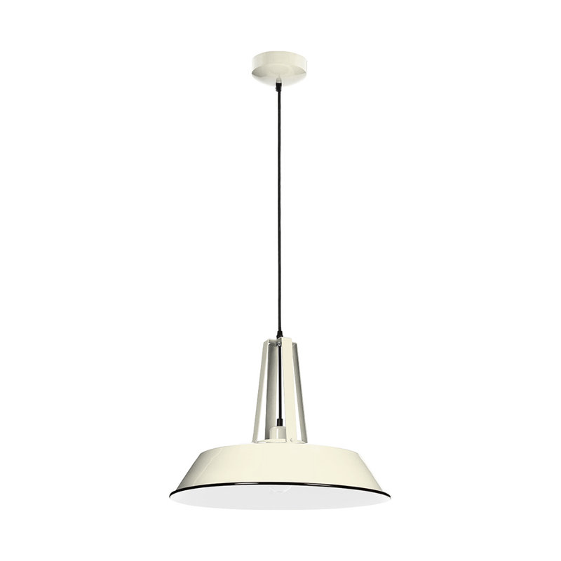 1 - Light Dome Pendant, Ivory/Black, 166cm H x 46.5cm W x 46.5cm D