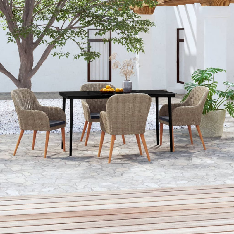 Janill Square 2 - Person Bistro Set, Brown, 4, 29.1" H x 63" W x 31.5" D