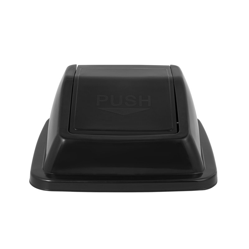 Couvercle de restaurant SEULEMENT: couvercle pour poubelle professionnelle Clean Tek, couvercle supérieur pivotant à 1 dôme - poubelle vendue séparément, forme carrée, plastique noir, pour poubelle, robuste, pour intérieur et extérieur