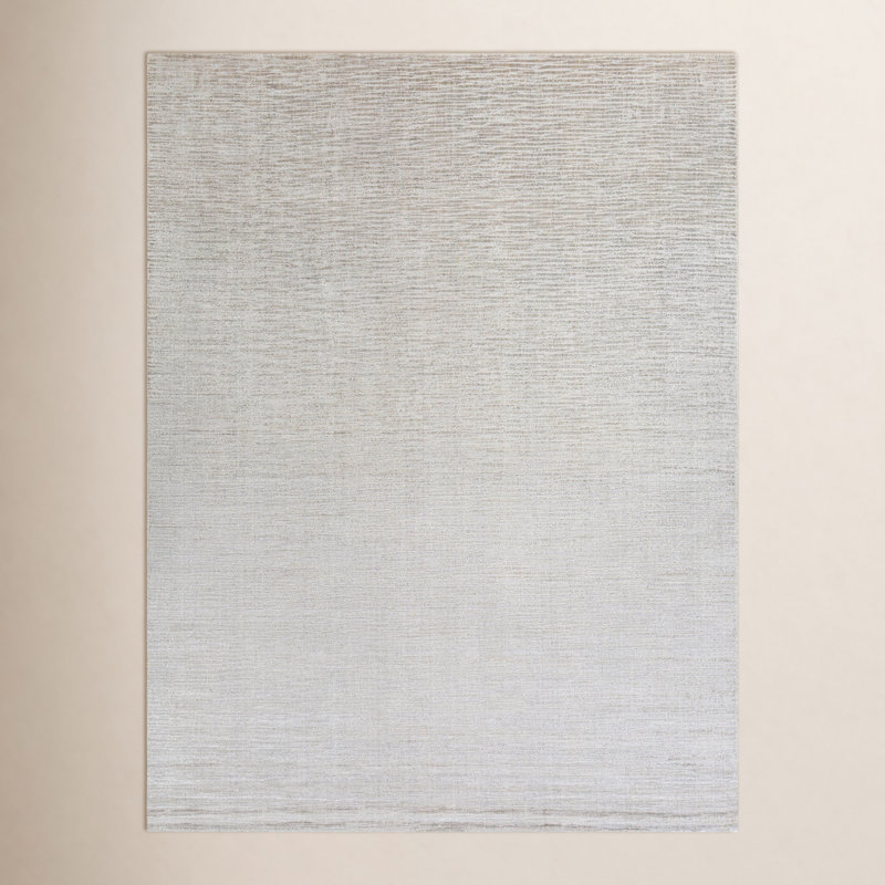 Elba Handmade Gray/White Area Rug, Rectangle 8' x 10'