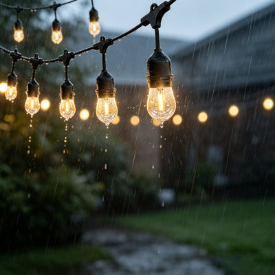 Waterproof LED Outdoor String Lights With Dimmable Vintage Edison Bulbs