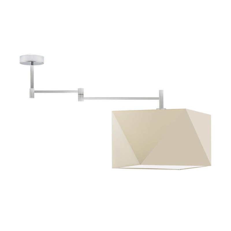 Demarie Fabric Semi Flush Mount, Beige, Light Grey