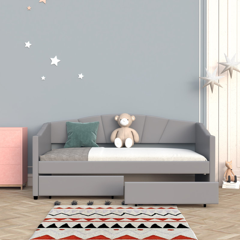 Edib Kids Twin Daybed with Drawers, Gray