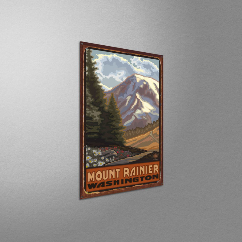 Mount Rainier Wildflowers Metal Art Print