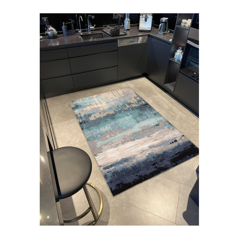 Tapis bleu pastel, Sous-tapis rectangulaire de 3 pi 3 po x 4 pi 11 po