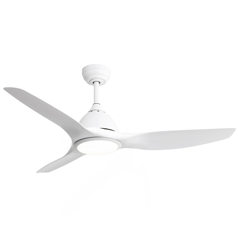 Ventilateur de plafond 52 pouces avec lumière et télécommande à 6 vitesses avec 3 pales en ABS pour patio Bredoom