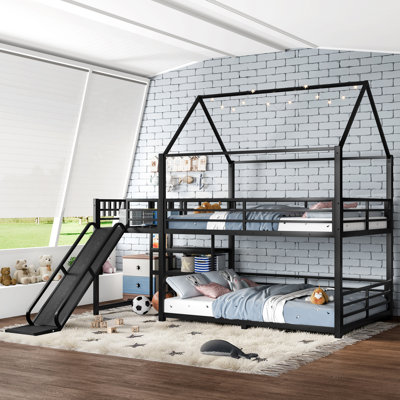 Lits de rangement coulissants, lit double en MDF en métal, famille moderne