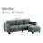 78'' Upholstered Sofa Couch With Movable Ottoman-113069411