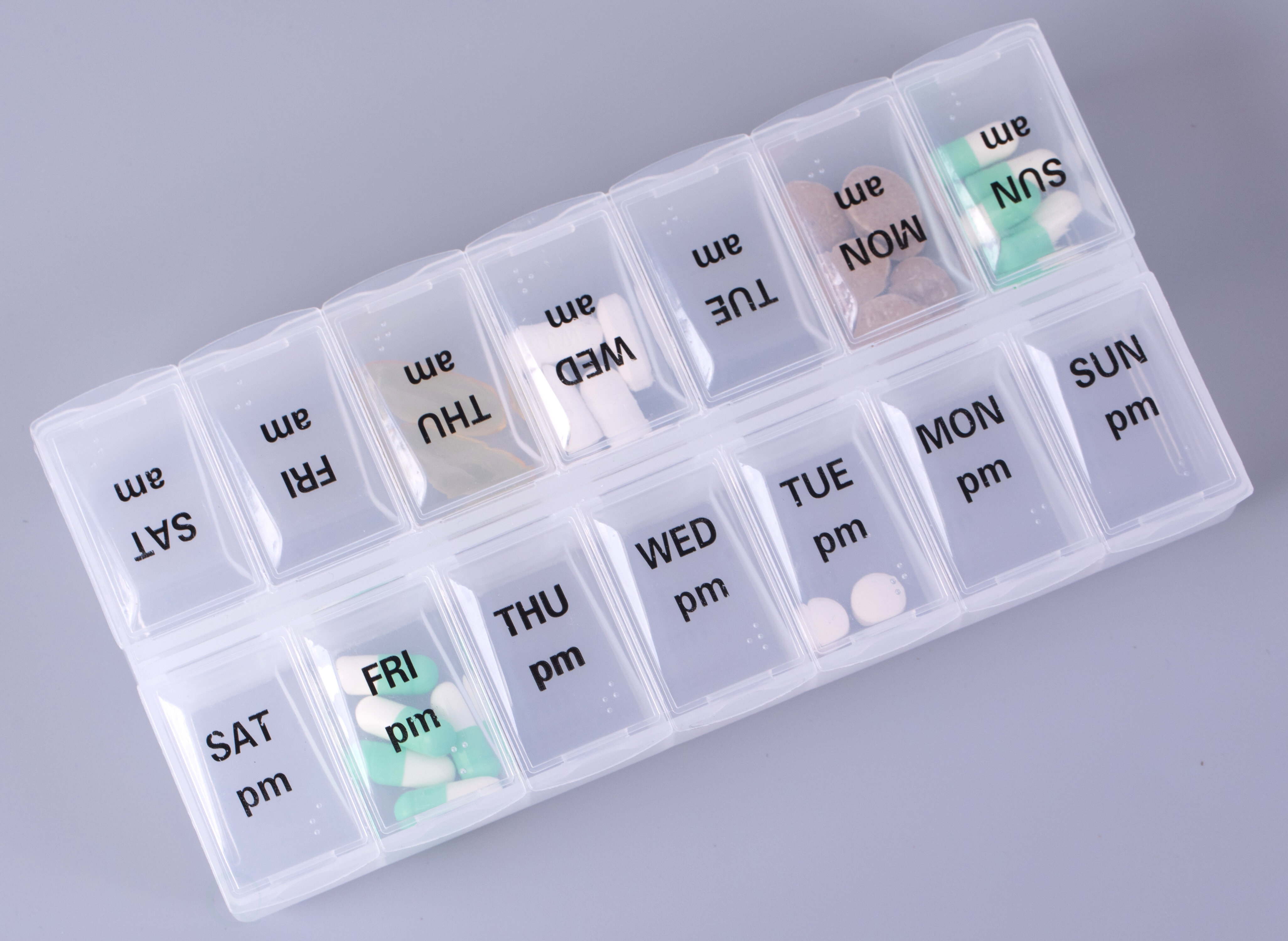 Monthly Pill Organizer - Am/Pm Daily Pill Organizer 32 Compartments for  Each Day, Pill Dispenser and Dispenser Caddy That Helps You Organize Your