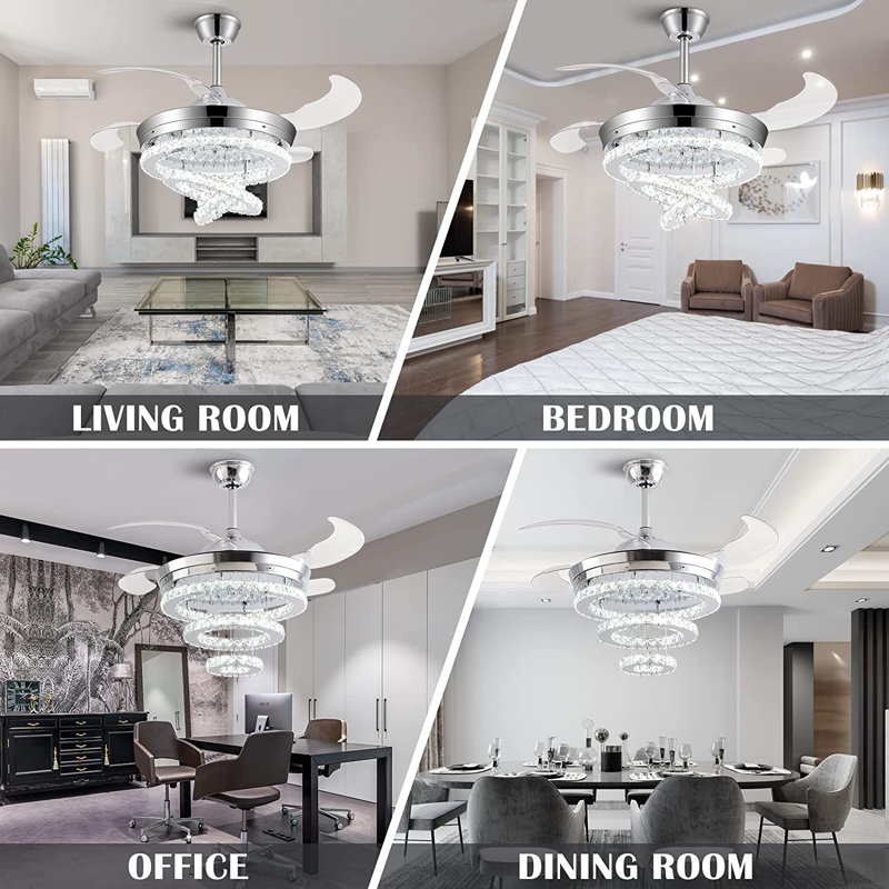 Ventilateur de plafond 42 po avec lumières DEL Angecourt