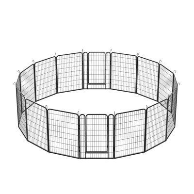 Heavy Duty Metal Playpen With Door, 16-Panel Outdoor Dog Exercise Pen