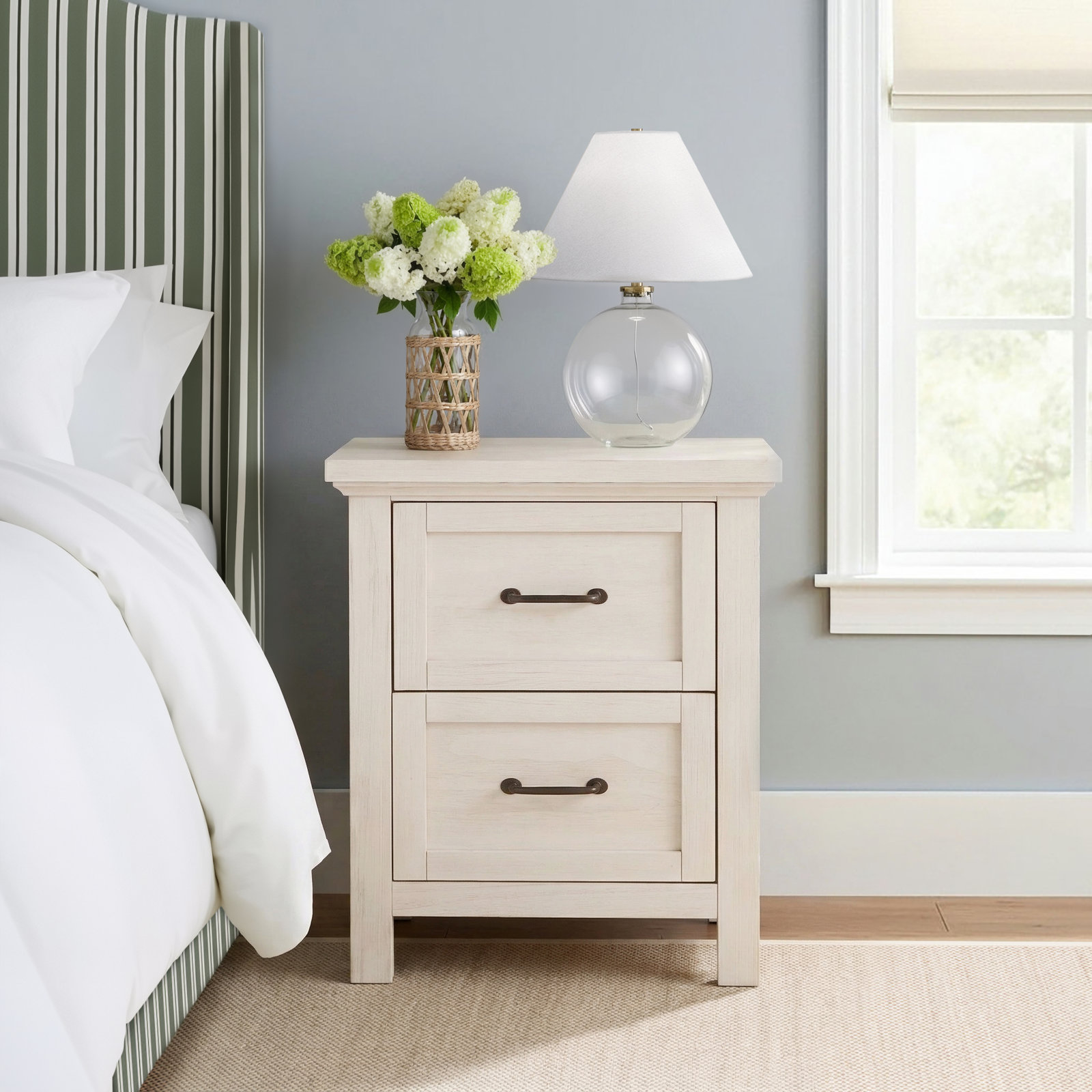 Aceline 2 - Drawer Nightstand, White