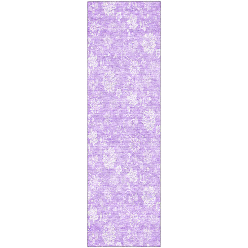 Premium Machine Washable Prisco Lilac Rug, Runner 2'3" x 7'6"