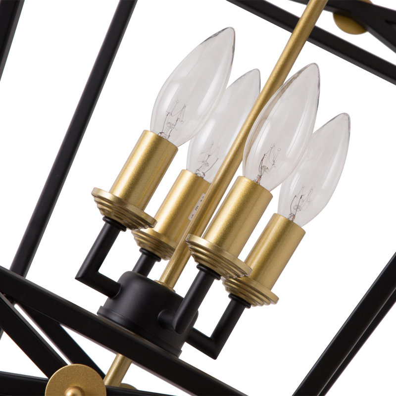 Luminaire 4 lumières Berta, Noir / or