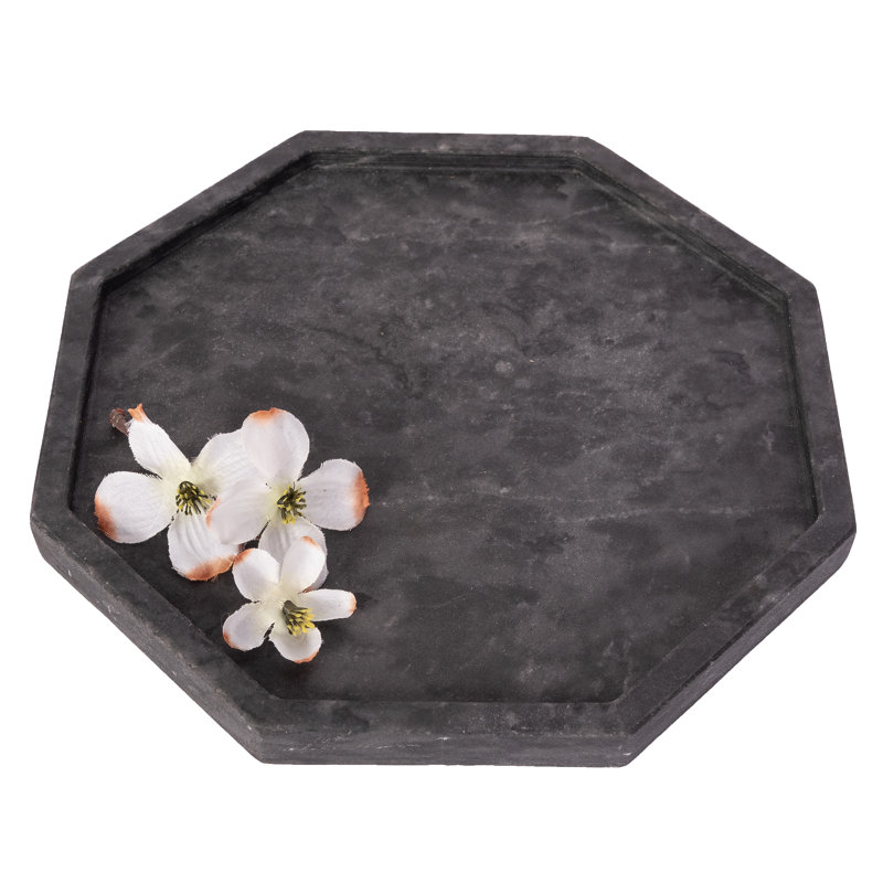 Plateau octogonal Artifacts Marble ™, Noir