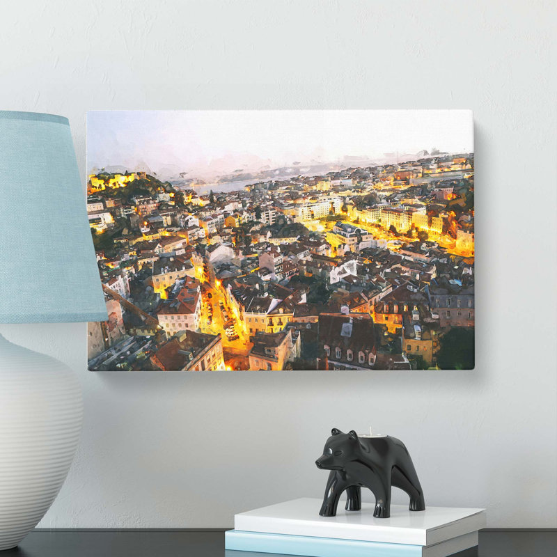 Lisbon Portugal In Abstract - Wrapped Canvas Print, 35cm H x 50cm W x 3cm D