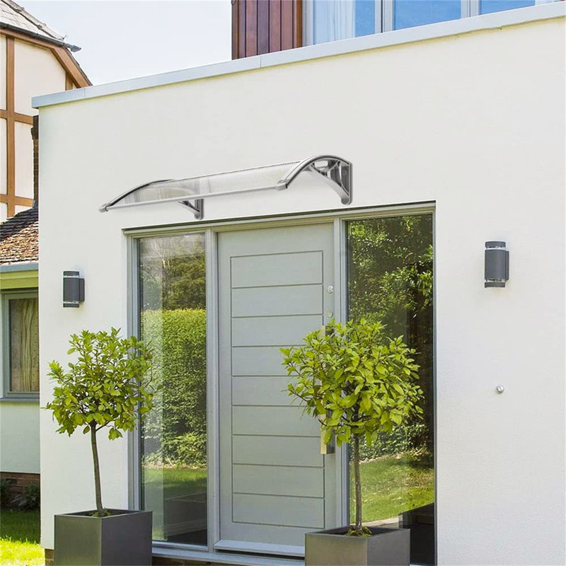 Dakota Fields 120cm W x 75cm D Plastic Transparent Cover Retractable Window Awning