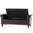 Sophisticated Button In Brown - Pu Entryway Chic Bench With Rolled Arms, Material, Ideal For Small Spaces