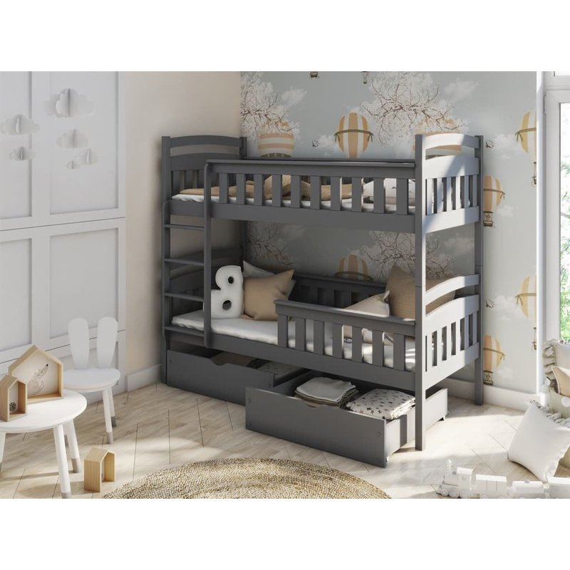 Bunk Bed with Storage Included, Graphite