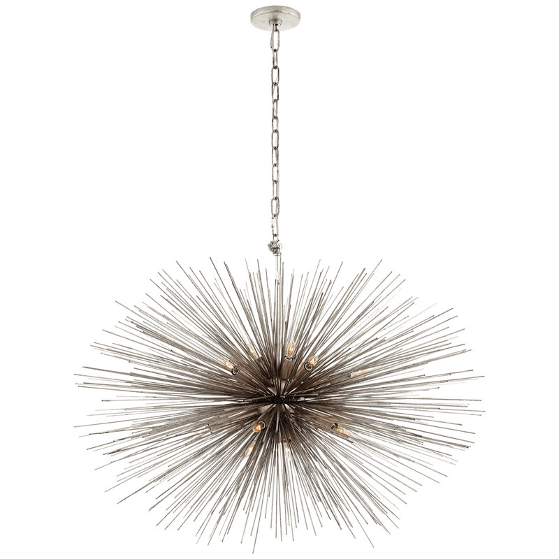 Kelly Wearstler Strada Oval Chandelier, Aged Iron, 26.5" H x 38" W x 38" D
