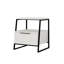 Aires Modern Bedside Table | 45 x 40 x 50 cm | Drop Door Cabinet with Metal Frame-1957490332