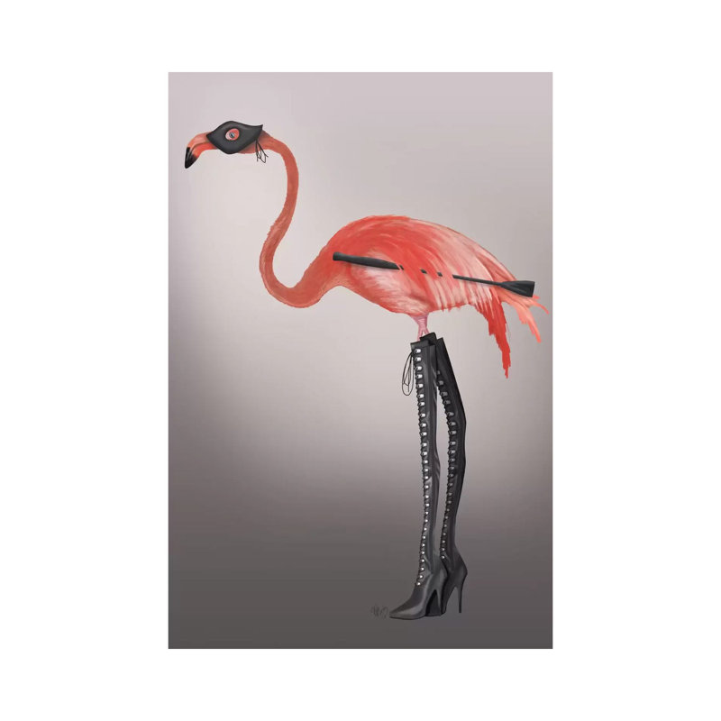 «Flamingo with Kinky bottes» par Fab Funky - impression sur toile tendue, H 40 po x l 26 po x P 1,5 po