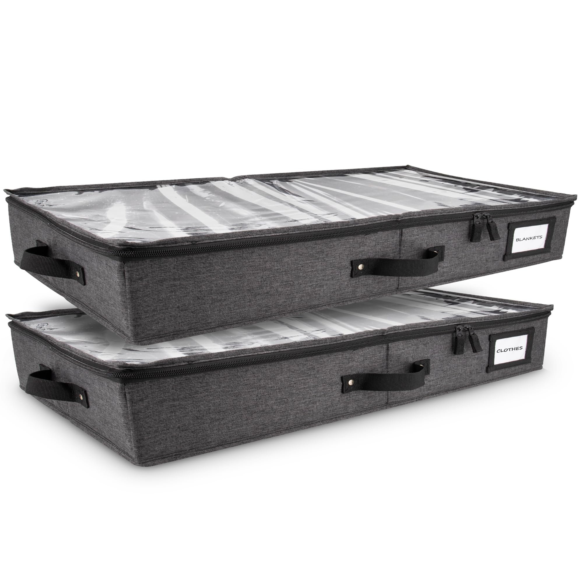 Latitude Run® 2Pc Low Profile Under Bed Storage Containers, Thin Under ...