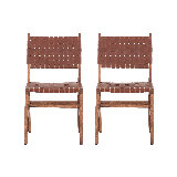Condon Clinger Wood and Leather Dining Chair (set of 2)