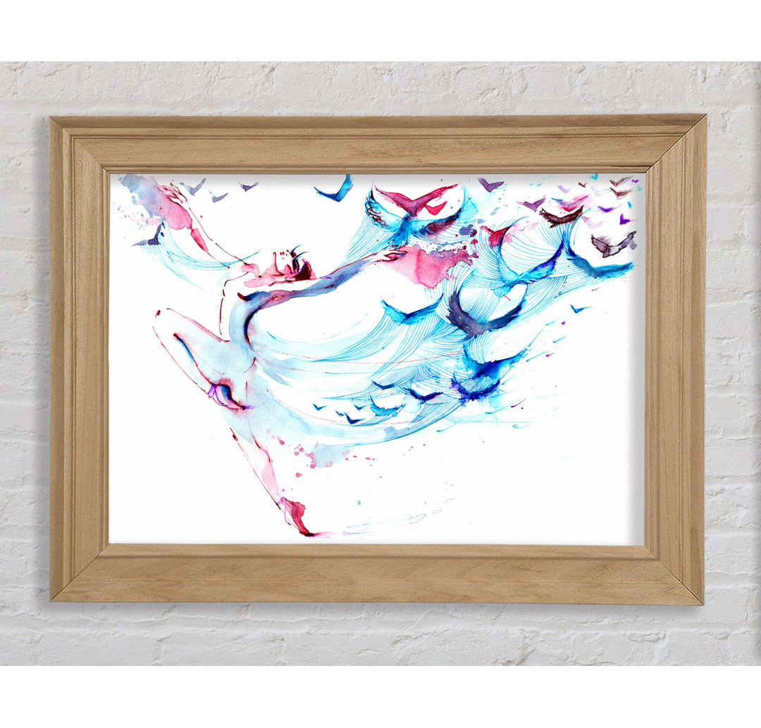 Gerahmtes Wandbild Blue Pink Ballerina 3