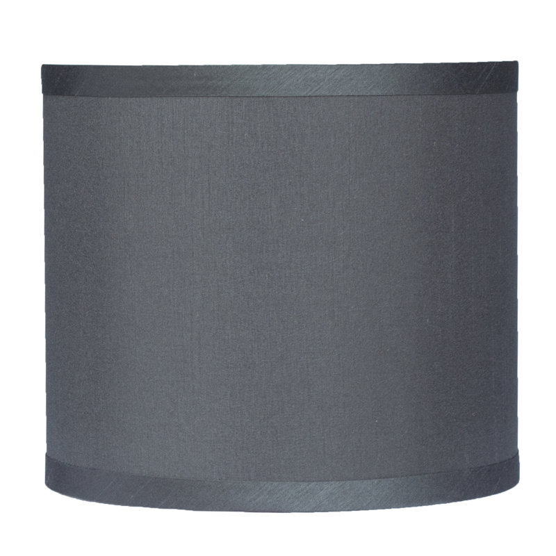 Ganya Silk Drum Lamp Shade, Gray, 10" H x 14" W x 14" D