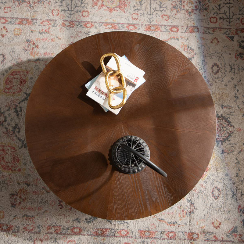 30.31" Round Coffee Table with Pedestal Base, 12.99" H x 30.5" L x 30.5" W 