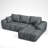 Boneless 101" 2-Piece Chenille Upholstered Sectional, No Assembly Required Modern L-Shaped Couch Sofa Chaise-247900939