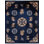 S. Antique Hand Knotted Wool Floral Area Rug in Navy/Ivory