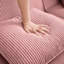 Velours côtelé rose en forme de U 4 places avec siège profond, coussins décoratifs et mousse à mémoire de forme très élastique pour un espace de jeu confortable