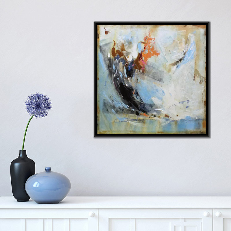 " Passion I " by Radiana Christova Painting Print, 26" H x 26" W x 1.5" D, Black Framed Canvas, No Mat