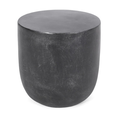 Modern Design Lightweight Concrete Table, Matte Black, 15.81"X15.81"X15.49", For Indoor And Outdoor Enjoyment Side Use, Stylish