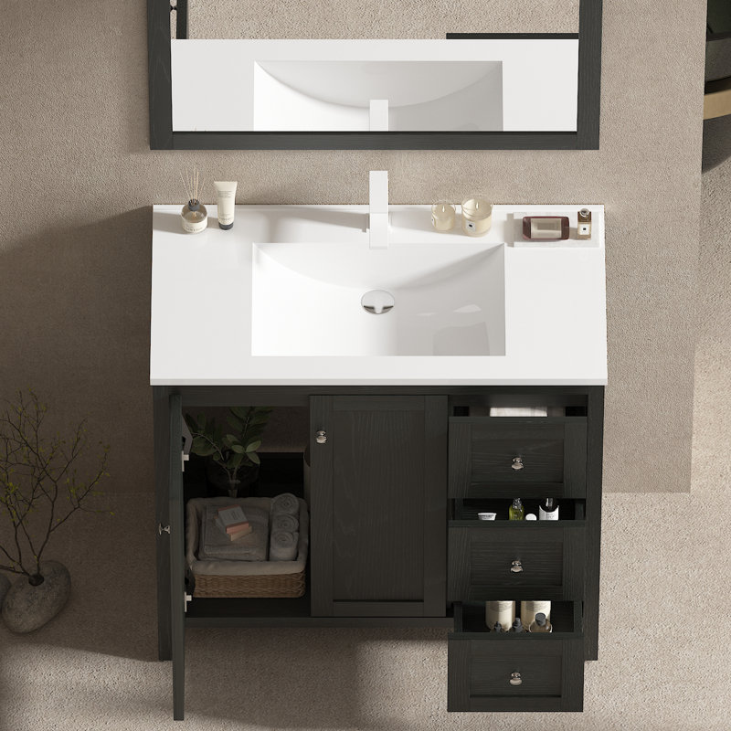 Meuble-lavabo moderne 36 po avec lavabo 36 po et 3 tiroirs