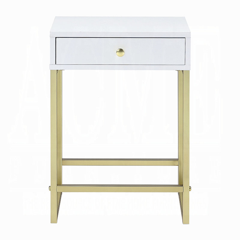Table de bout avec rangement Keyes, Rose, Or