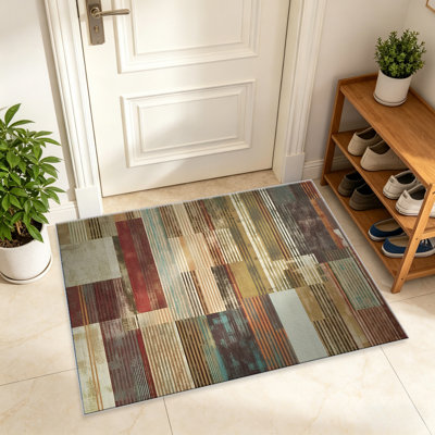 Retro Patchwork   area rugs for Living Room, Soft and Comfortable, Suitable for all seasons, easy to maintain, machine washable Indoor floor mat, Under Table Farmhouse suitable for Bedroom, Dining Room, Study,  Balcony, Home Decor Patio