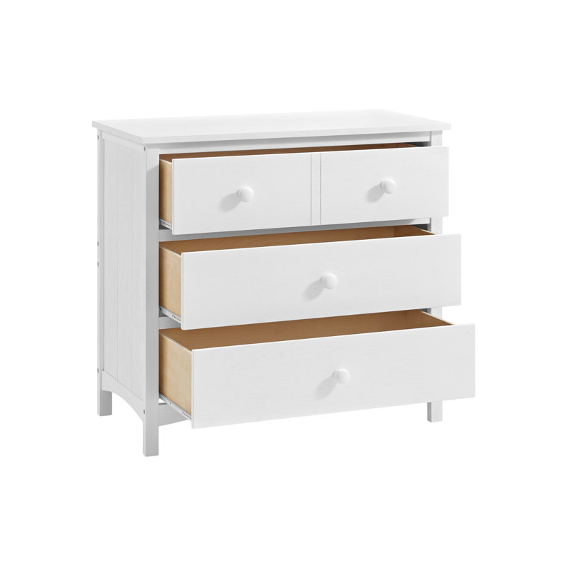 Montauk 3 Drawer Dresser (Ready To Assemble), Barn White