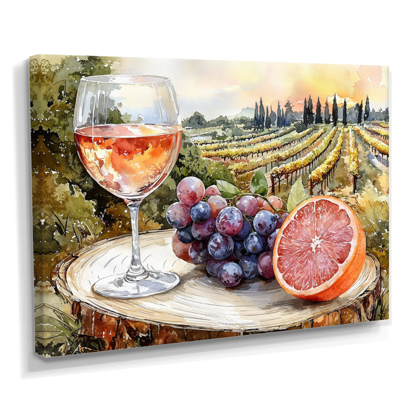 Birtie - Vineyard Canvas Wall Art, 34" H x 44" W, Wrapped Canvas, Does Not Apply