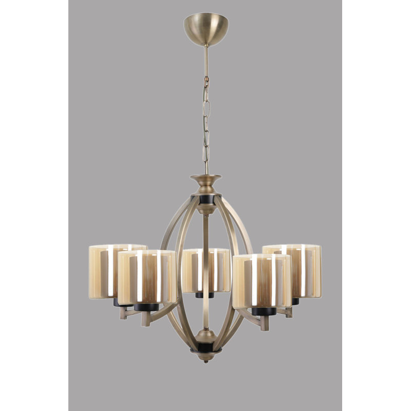 Dalonte 5 - Light Shaded Chandelier, Gold, Gold