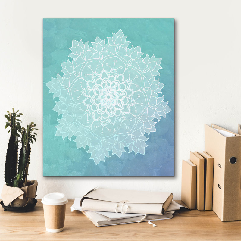  «Sea Mandala» par Sabrina Balbuena, art mural sur toile, 20 po x 24 po, H 24 po x l 20 po
