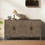 Buffet moderne de style campagnard avec 4 portes et tablette réglable en bois avec buffet et console avec crédence pour la salle à manger, le vestibule et le vestibule-1451513572