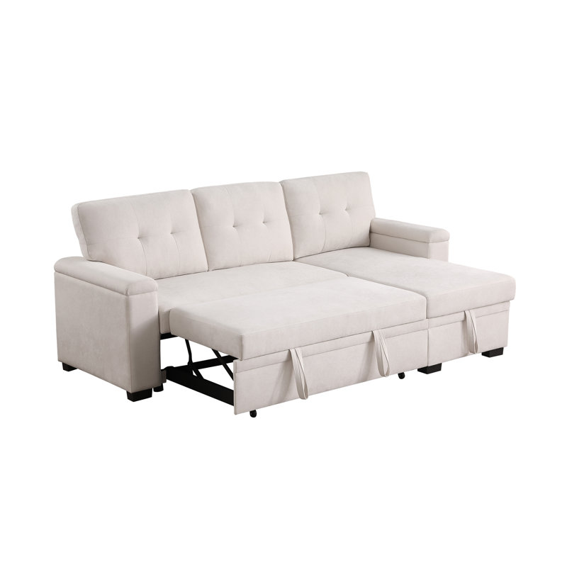 Canapé-lit modulaire réversible 85 po Lusy, Beige Fabric