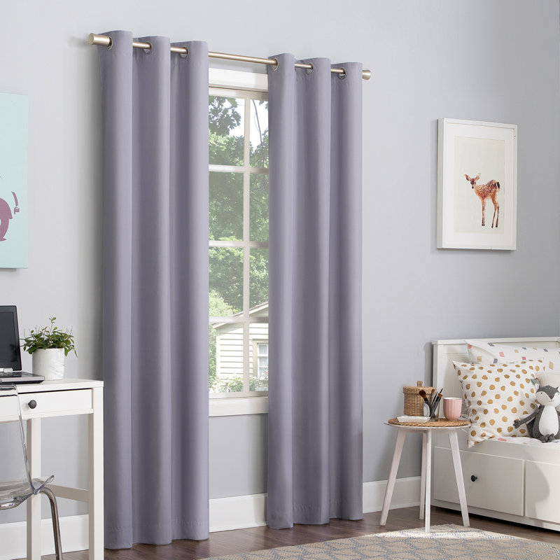 Bright Vibes 100% Blackout Grommet Curtain Panel, Lavender, 40" x 84"